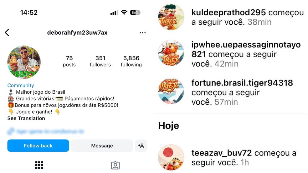 Contas de ‘jogo do tigrinho’ inundam Instagram e incomodam usuários; entenda