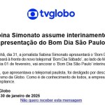 Rodrigo Bocardi é demitido e Sabina Simonato assume a bancada do “Bom dia São Paulo” interinamente