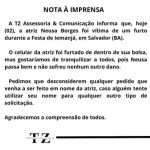 Neusa Borges tem celular furtado durante Festa de Iemanjá em Salvador