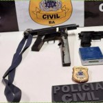 Polícia civil apreende submetralhadora e munições em Operação contra facção criminosa em Jaguaquara