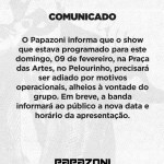 Papazoni cancela show gratuito que aconteceria no Pelourinho neste domingo