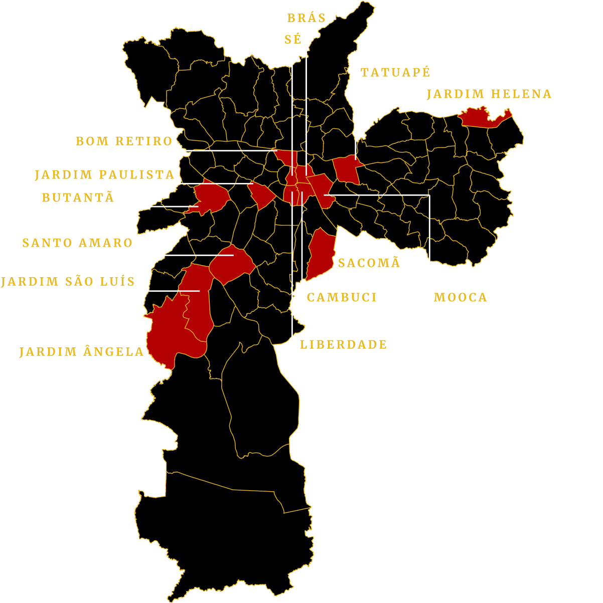 Onde as quadrilhas agem em SP