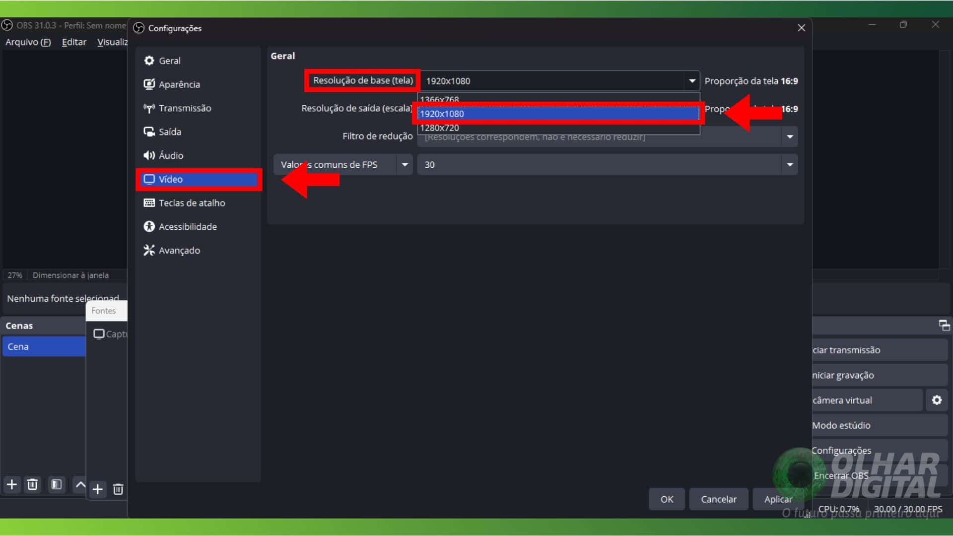 como gravar gameplay profissional com OBS Studio