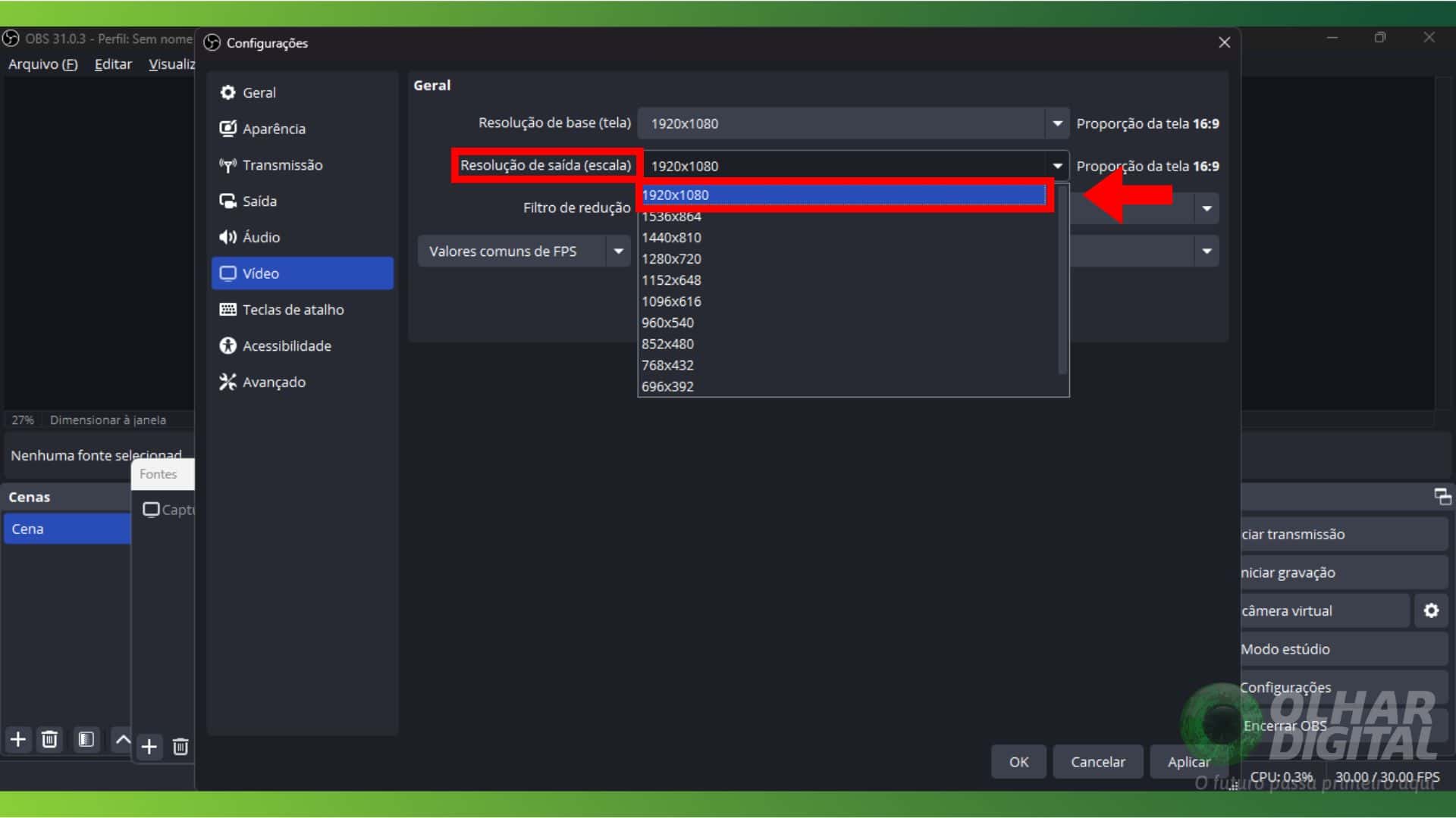 como gravar gameplay profissional com OBS Studio