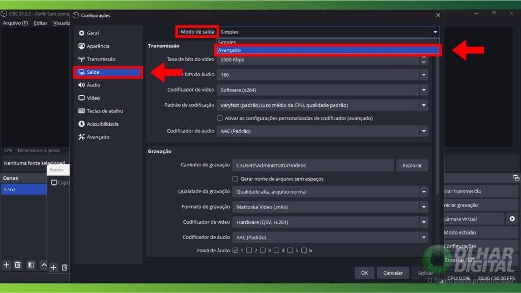 como gravar gameplay profissional com OBS Studio