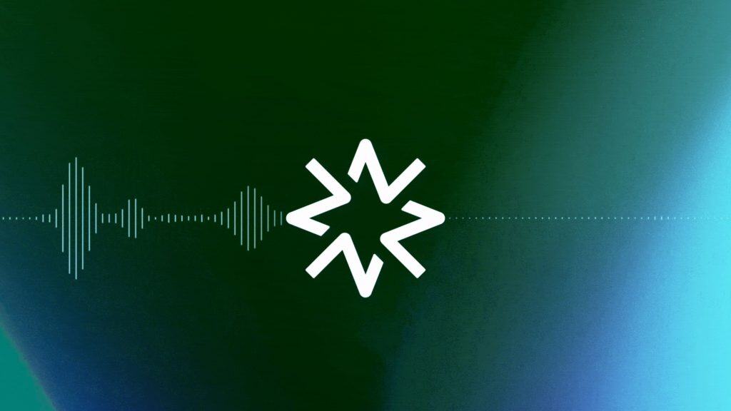 Logotipo da Nova Sonic, nova IA da Amazon, com linha de ondas sonoras de voz passando por ele