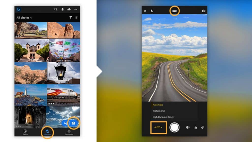 imagem mostra o Lightroom Mobile em celular, sendo utilizado para editar imagens