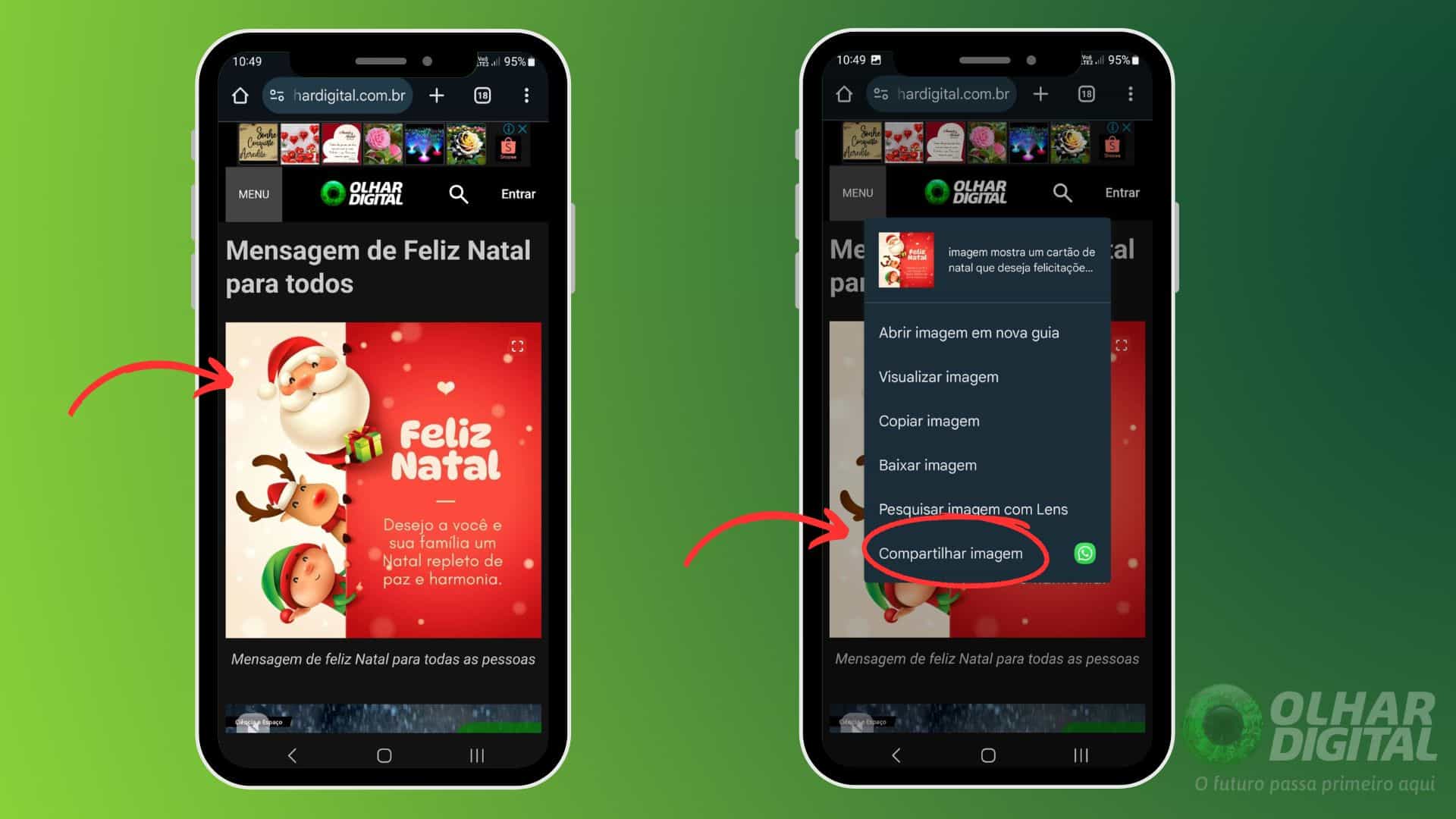 Como enviar mensagem de Feliz Natal pelo WhatsApp - Passo 1
