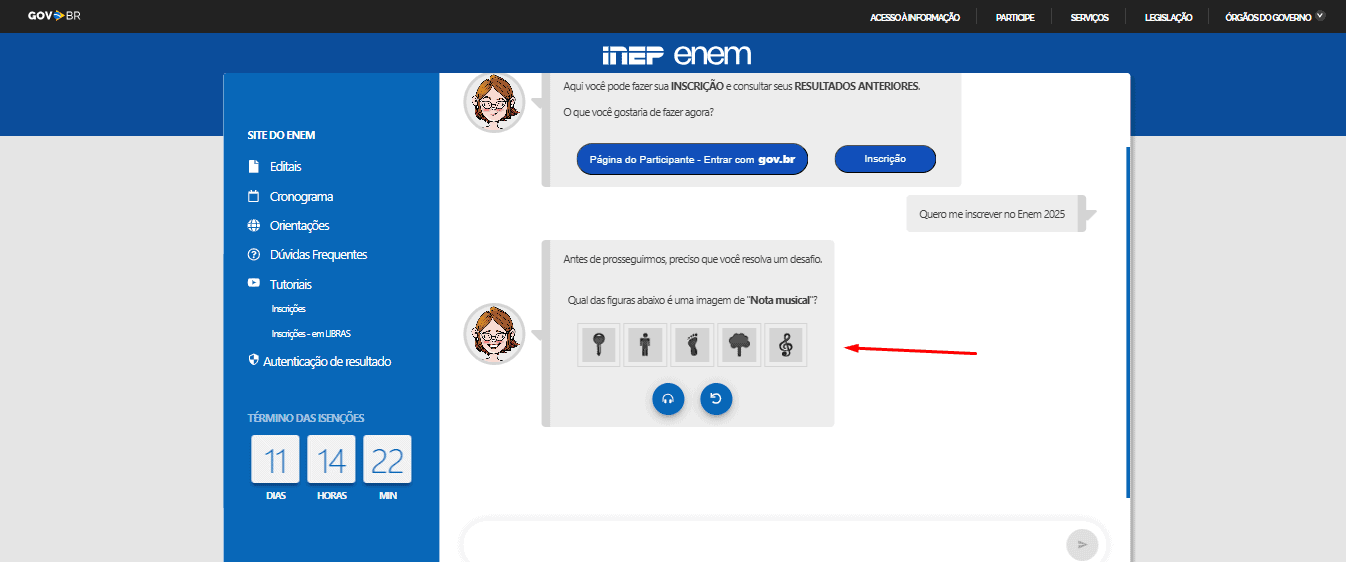 Passo 2 para se inscrever no Enem 2025