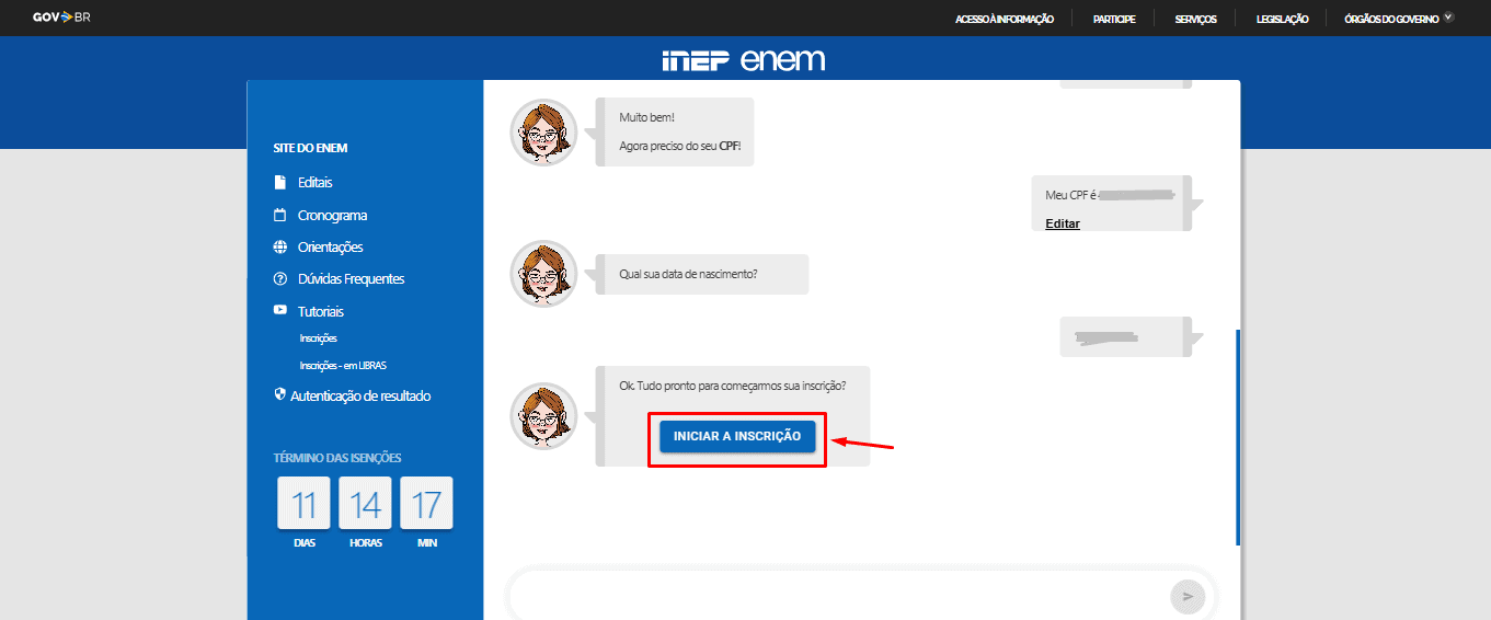 Passo 5 para se inscrever no Enem 2025