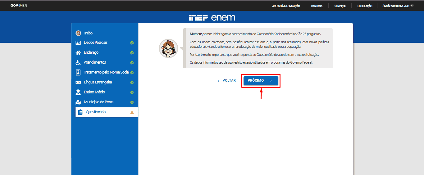 Passo 14 para se inscrever no Enem 2025