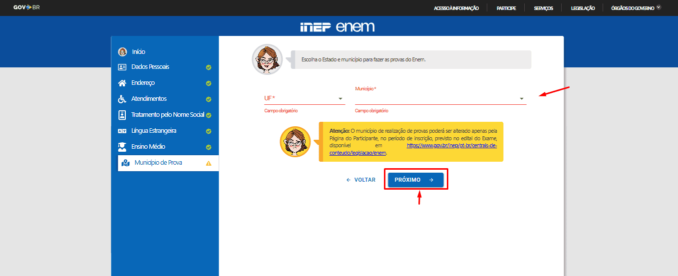 Passo 13 para se inscrever no Enem 2025