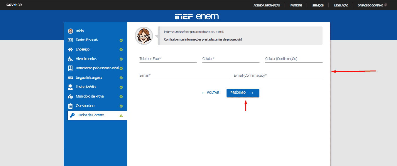 Passo 15 para se inscrever no Enem 2025