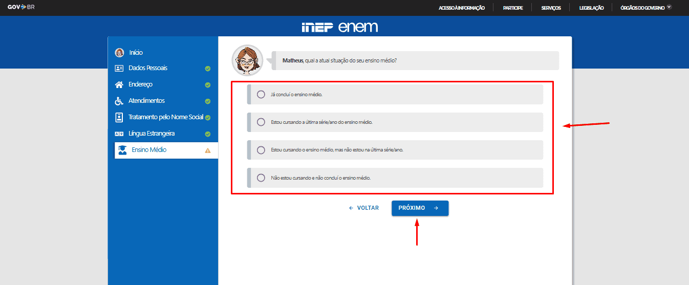 Passo 12 para se inscrever no Enem 2025