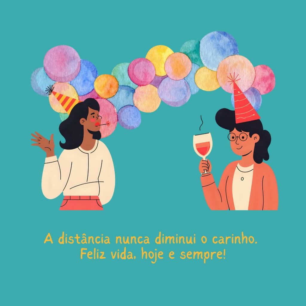 Cartão de feliz aniversário para amiga