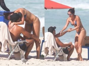 Xamã e Sophie Charlotte são flagrados em clima de romance na praia do Rio