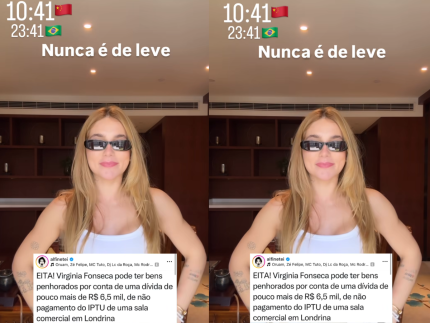 Virginia confirma dívida de IPTU de R$ 6,5 mil e “culpa” a mãe: “Rir para não chorar”