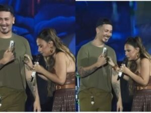 Simone Mendes brinca com Carlinhos durante show: “Peguei no colo com 500 mil seguidores”