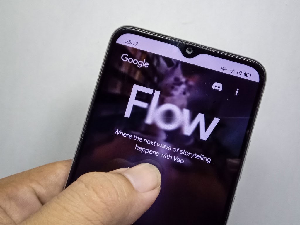 Apresentação do Google Flow em um smartphone