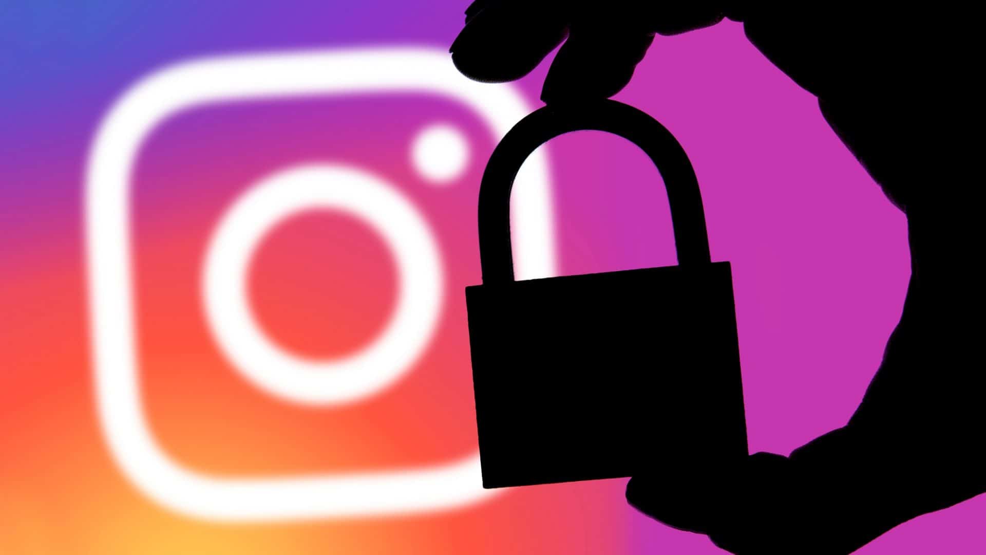 logo do instagram com um cadeado fechado