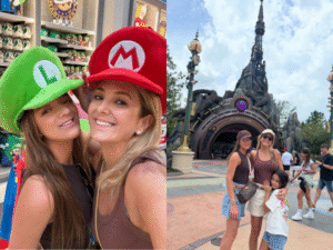 Ticiane Pinheiro abre álbum de fotos com as filhas em parque dos EUA