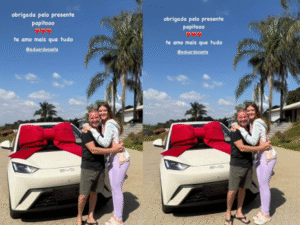 Eduardo Costa presenteia a filha com carro elétrico avaliado em mais de R$ 100 mil