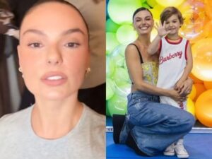 Isis Valverde rebate pergunta sobre com quem o filho fica quando ela viaja: “Com o pai”