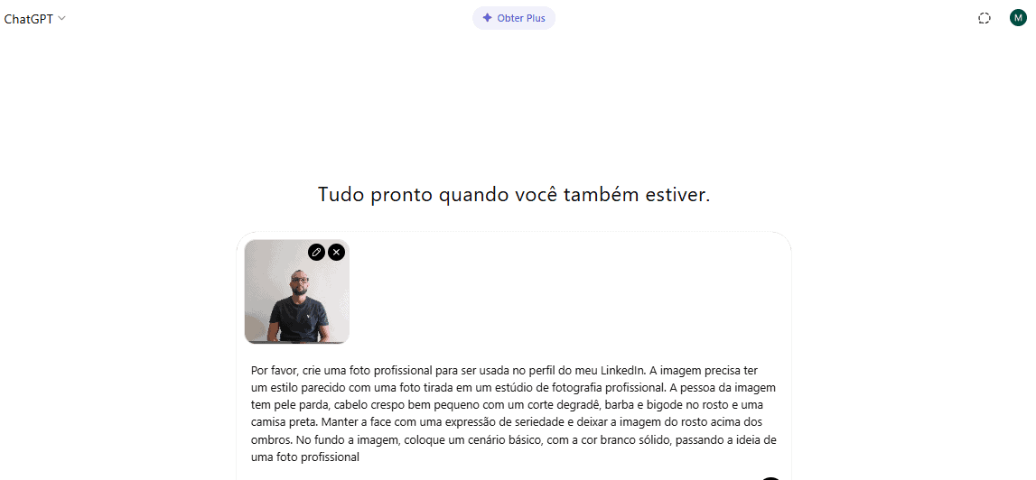 Passo 5 para obter uma foto profissional por meio do ChatGPT