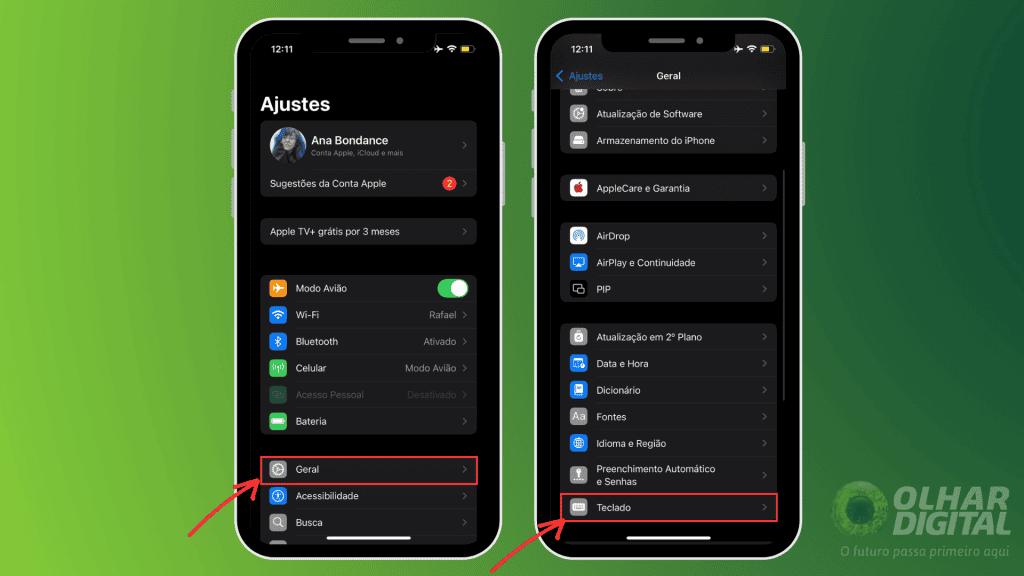 Como usar a digitação por voz no iOS (passo 2)/Olhar Digital