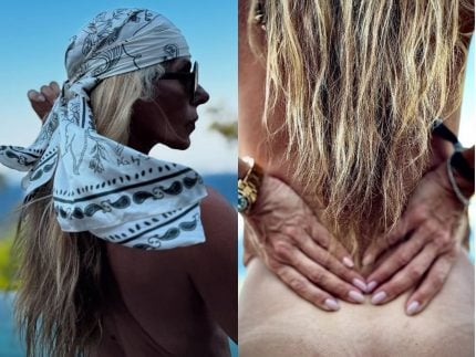 Adriane Galisteu compartilha fotos nuas na praia após comentários sobre magreza