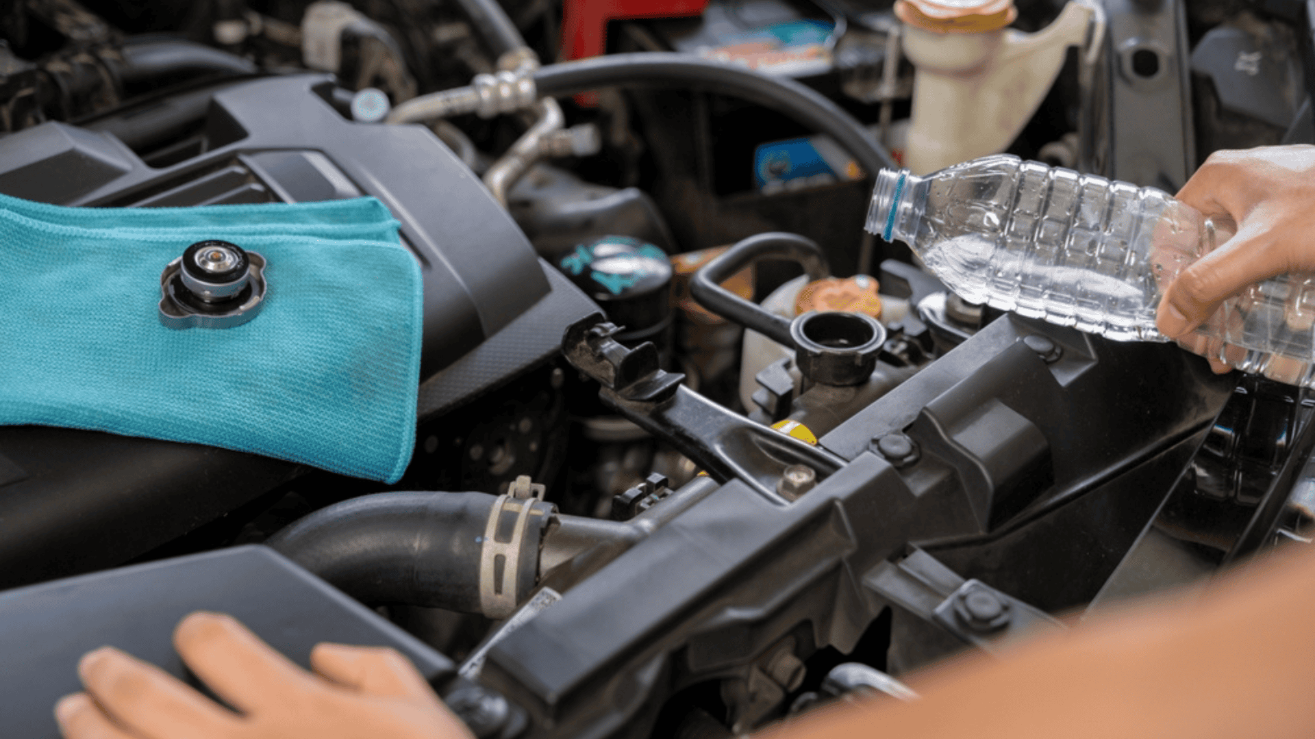 água no radiador do carro