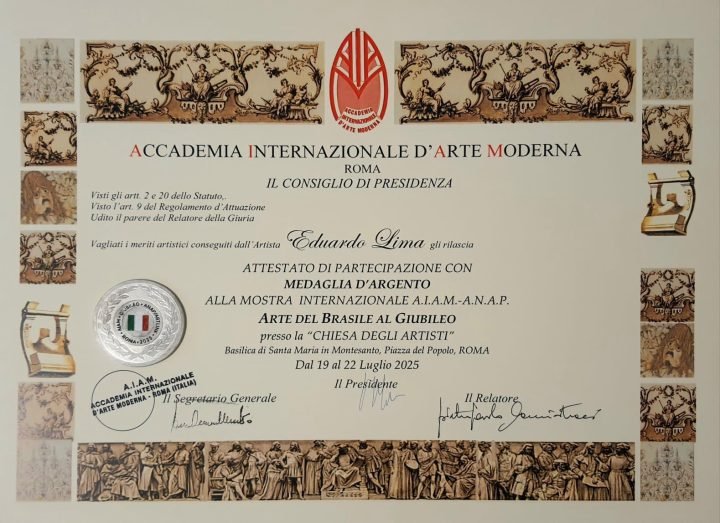 Artista de Capim Grosso, na Bahia, é premiado pela Academia Internacional de Arte Moderna de Roma