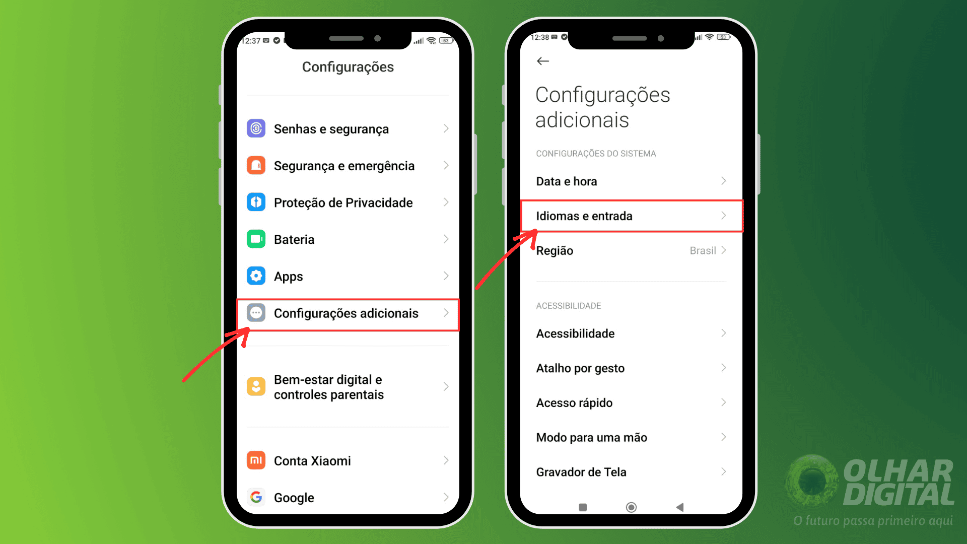 Como usar a digitação por voz no celular Android (passos 2 e 3)