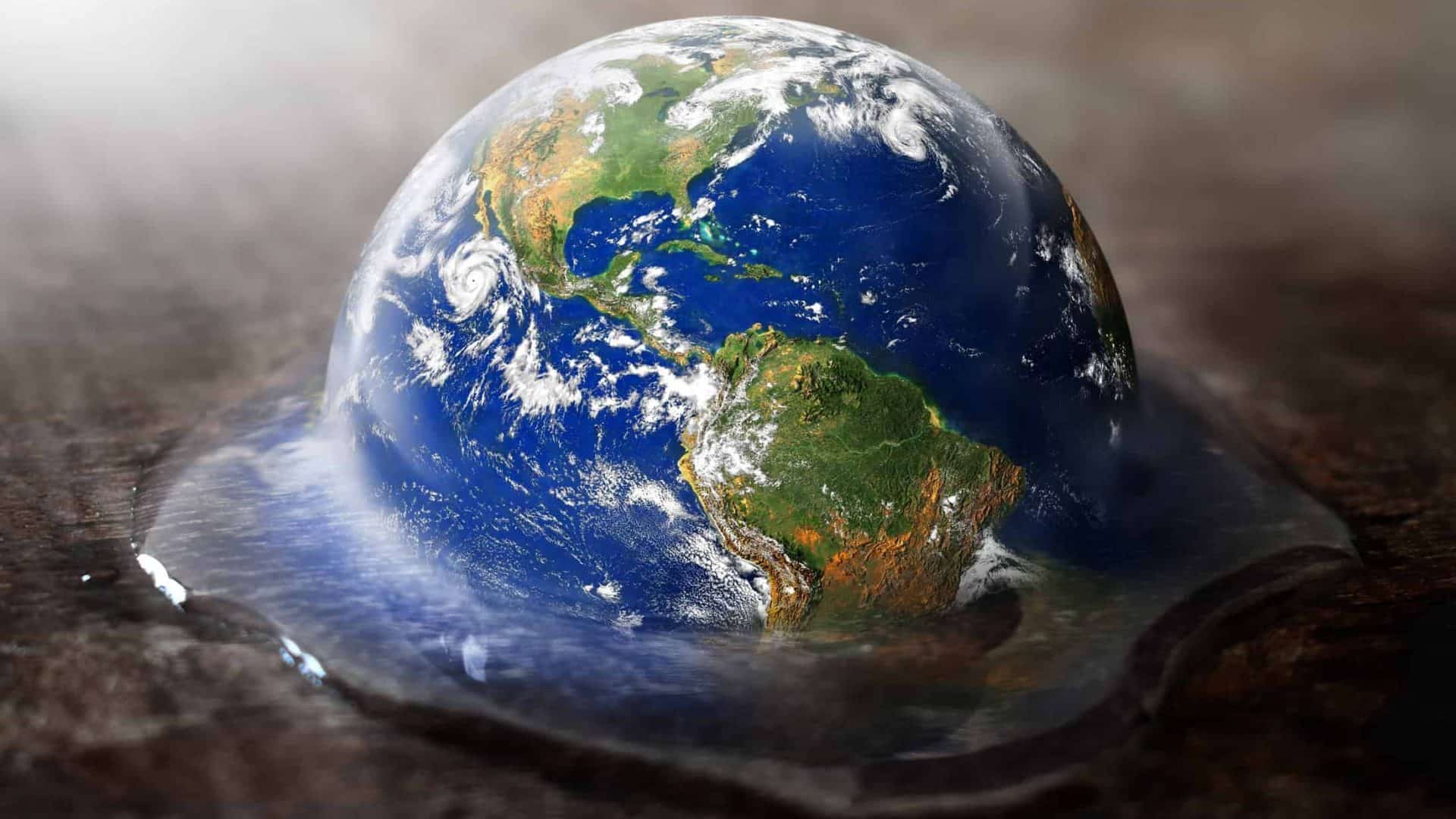 Planeta Terra em cima de uma plataforma