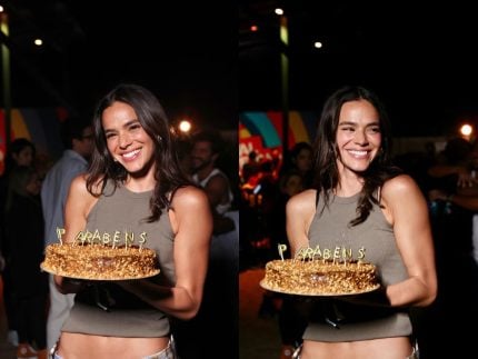 É big! Bruna Marquezine ganha surpresa de aniversário durante festival no Rio