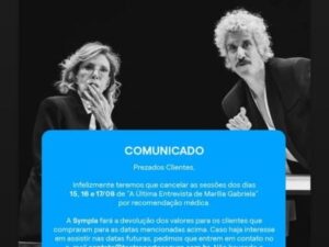 Marília Gabriela e filho pausam apresentações de peça em SP por recomendação médica