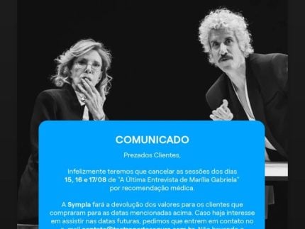 Marília Gabriela e filho pausam apresentações de peça em SP por recomendação médica