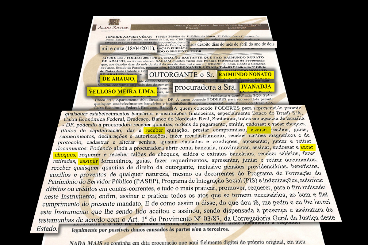 Procuração assinada por Raimundo Nonato de Araujo