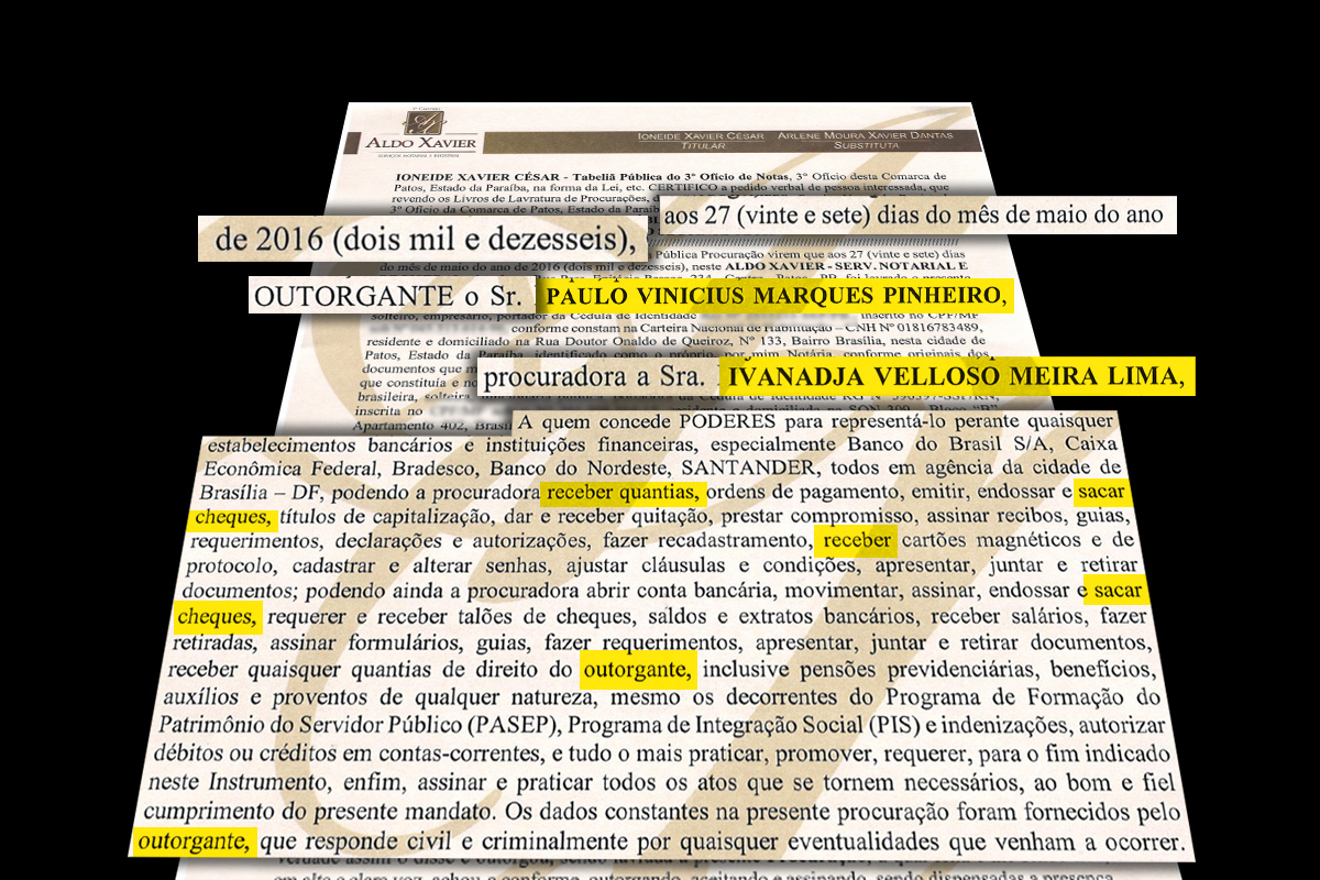 Procuração assinada por Paulo Vinícius Marques Pinheiro