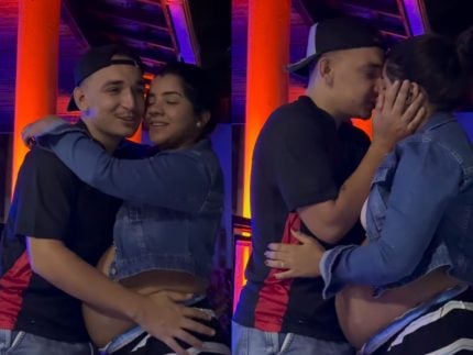 À espera do segundo filho, Ary Mirele e João Gomes curtem forró agarradinhos