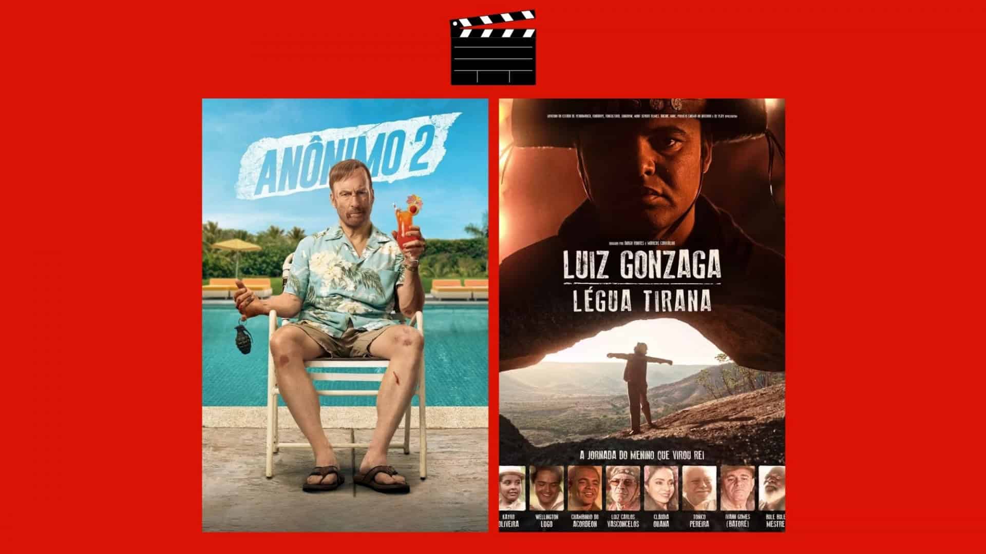 Cartazes dos filmes Anônimo 2 e Luiz Gonzaga: Légua Tirana — estreias de cinema 21 de agosto