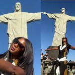 Naomi Campbell encanta seguidores com fotos no Brasil ao lado dos filhos e de Cauã Reymond