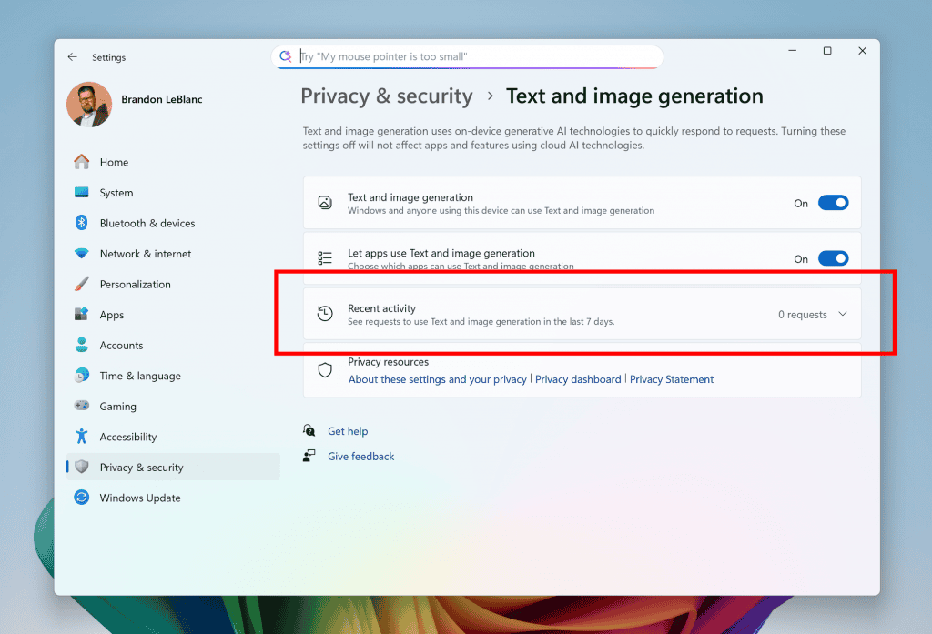 windows 11 IA arquivo