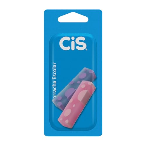 CIS Spot Color - Borracha Escolar, Multicor, Blister com 2 unidades