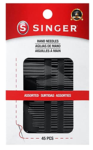 SINGER 01125 - Agulhas de mão, tamanhos variados, 45 unidades