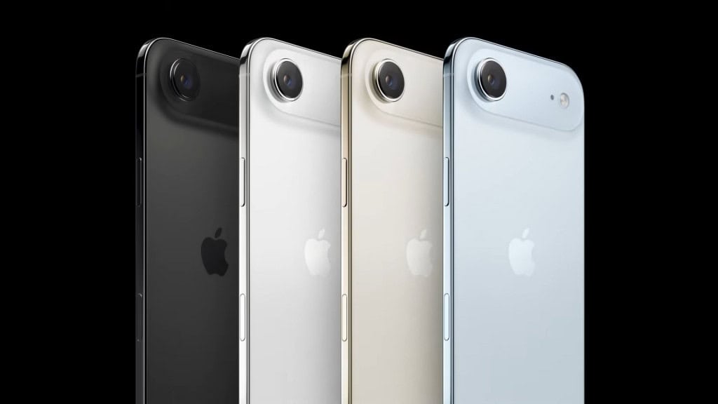 Modelos de várias cores do iPhone 17 Air da Apple