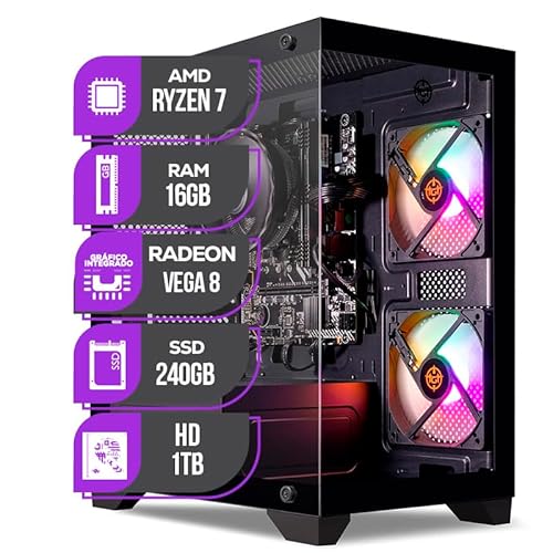 PC Gamer Mancer, Ryzen 7 5700G, Vega 8, 16GB DDR4, SSD 240GB, HD 1TB, Fonte 400W 80 Plus