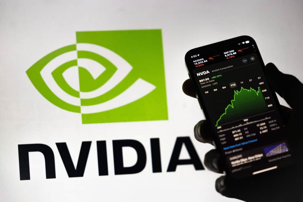 Ações da Nvidia em celular