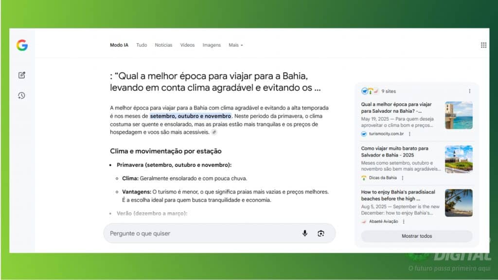 Print do Google Modo Ia