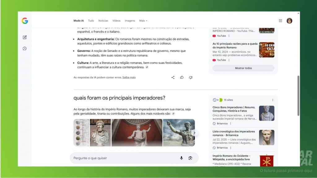 Print do Google Modo Ia